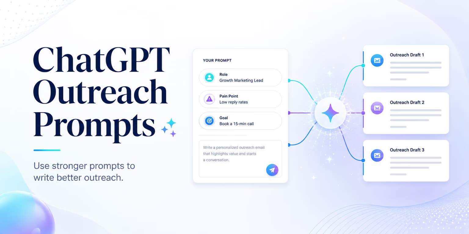 ChatGPT sales outreach prompt templates and B2B copywriting workspace illustration