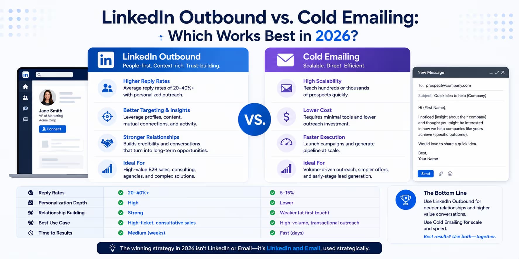 LinkedIn Outbound vs. Cold Emailing banner