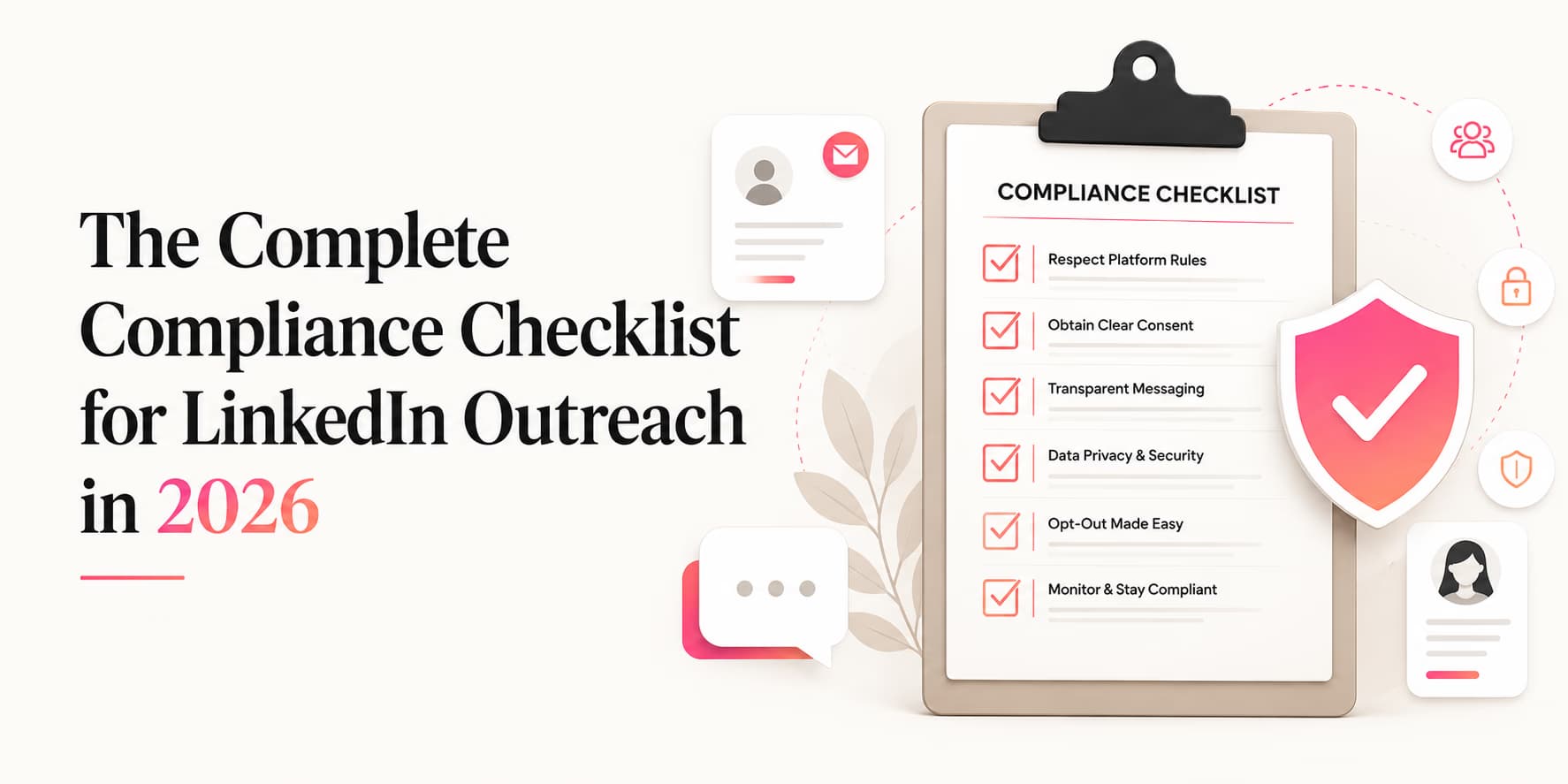 B2B outreach legal compliance checklist and platform safety rules illustration