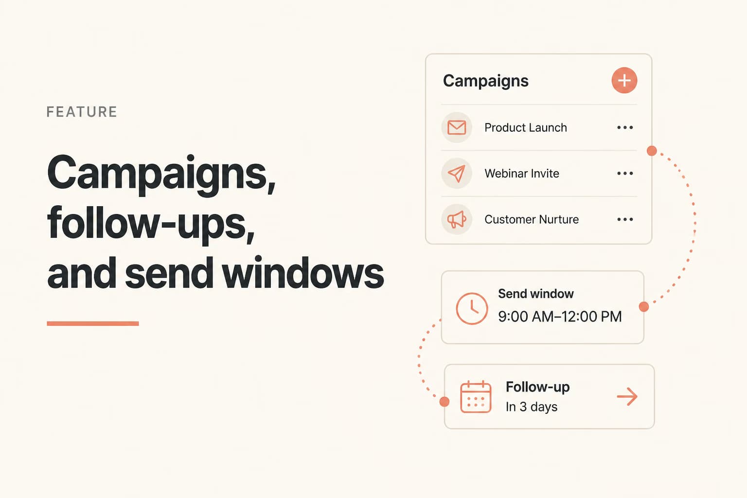 campaigns and send windows illustration for Revora