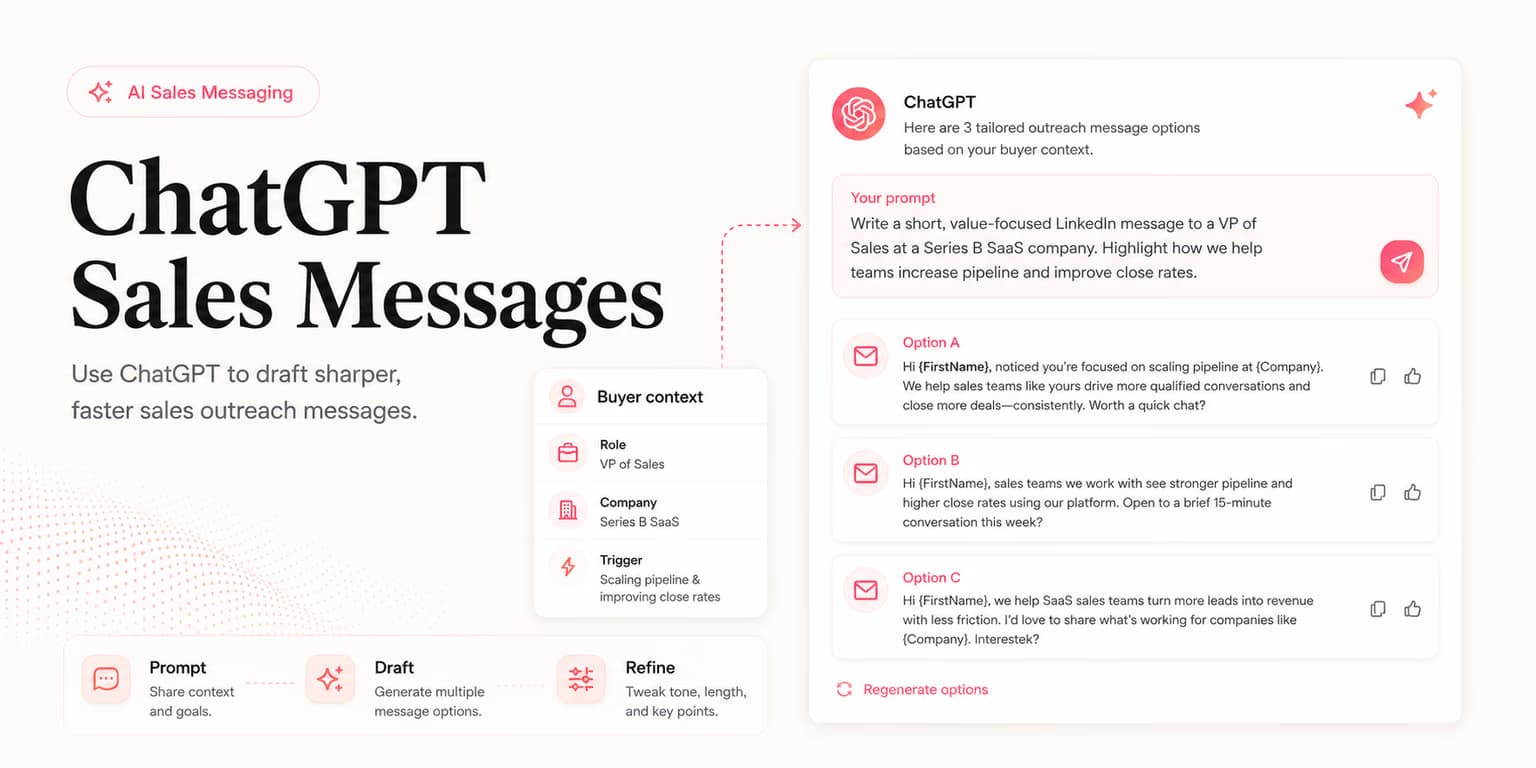 ChatGPT sales message drafting workflow