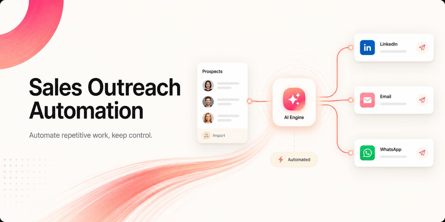 Sales outreach automation architecture and workflow diagram